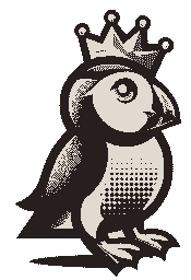 Royal Puffin crowned puffin logo